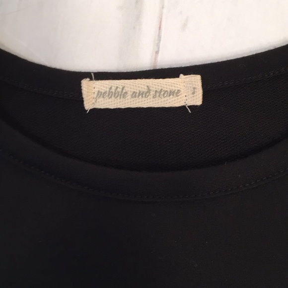 Anthropologie Pebble and Stone Black long sleeve pullover Top Size Small - Picture 2 of 9